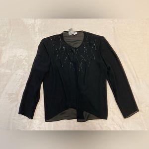 Black Vintage 00s Adrianna Papell Sequence Top. Size PL. Excellent Condition.